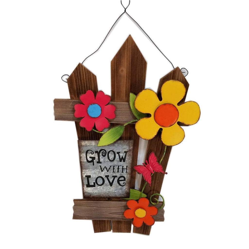 Wall Hanging Spring Summer Sign Grow with Love