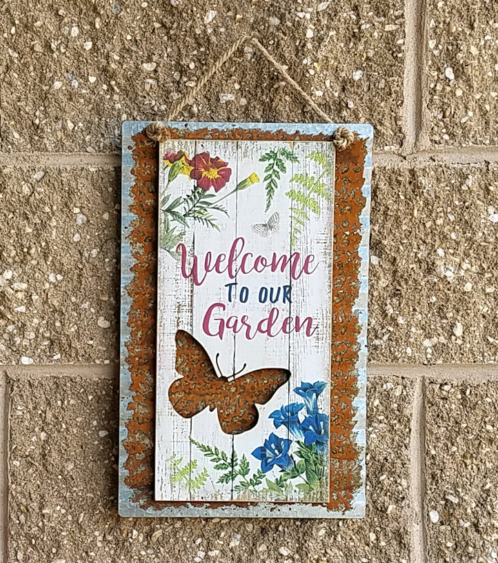 Wall Hanging Spring Summer Sign Welcome To Our Garden