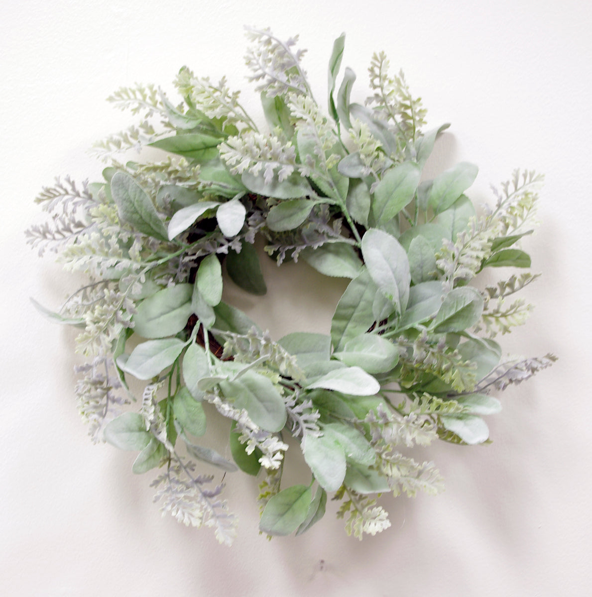 Dusty Miller and Lambs Ears Wreath 16" ES Essentials