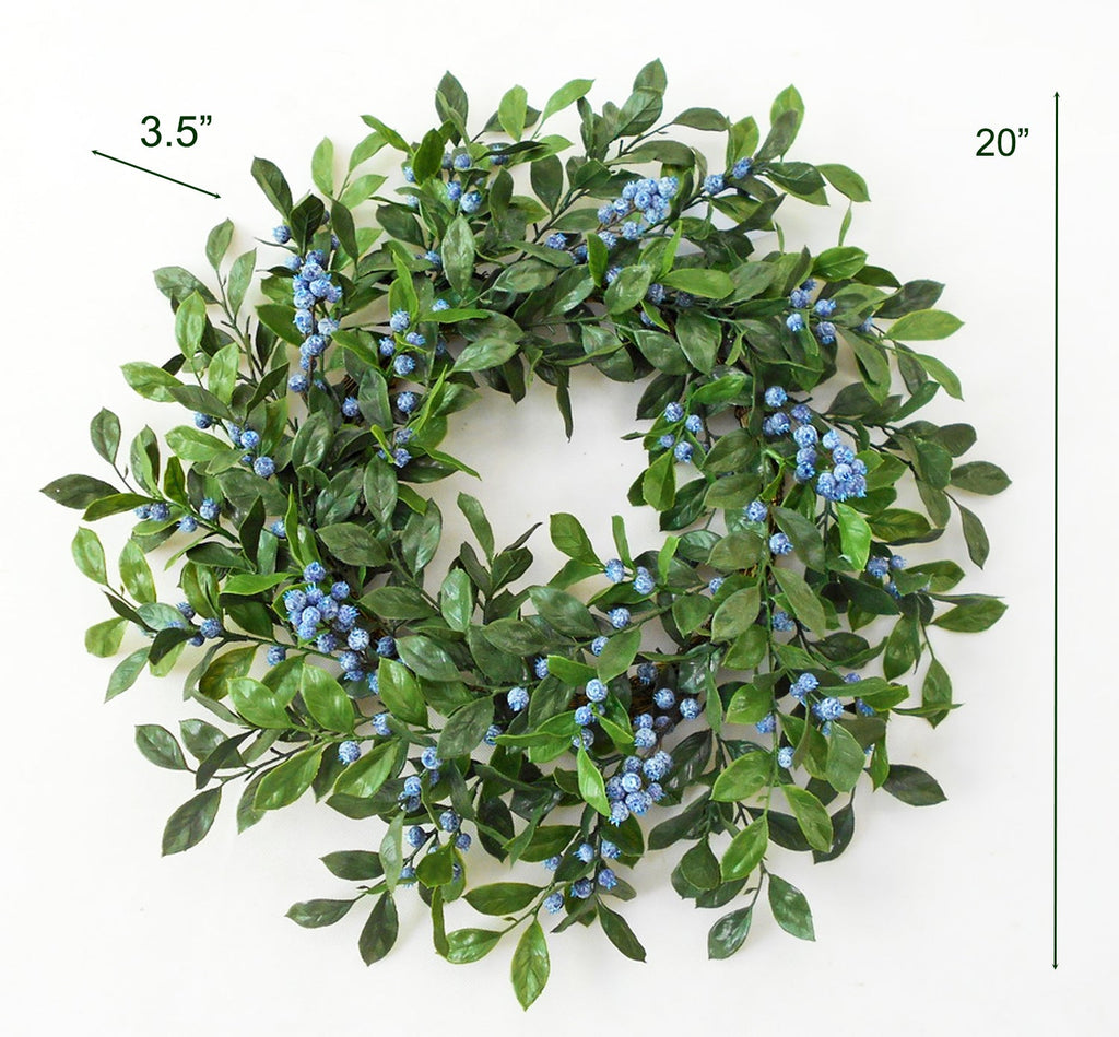 Artificial Foliage Blueberry Wreath