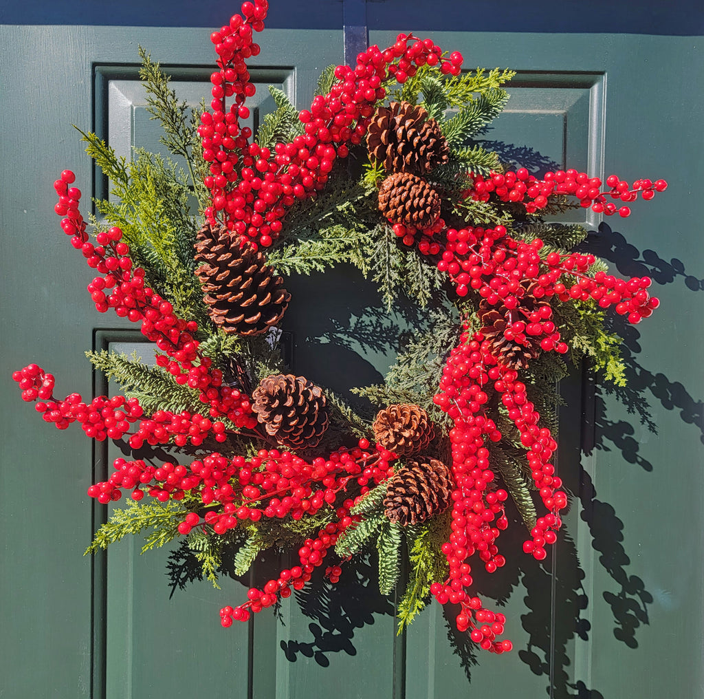 Berry Pinecone Berry Christmas Wreath