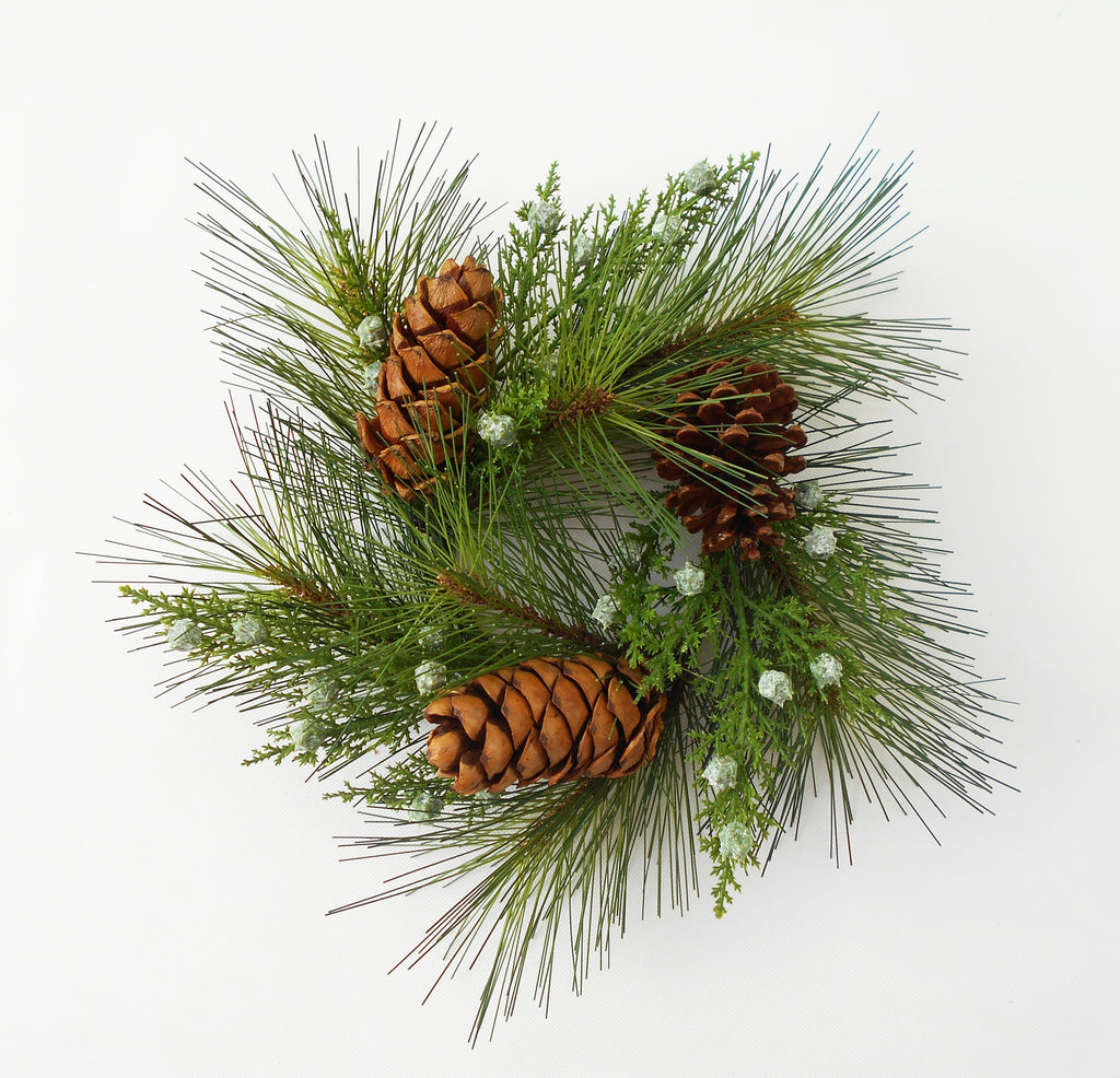 Christmas Long Needle Juniper Pinecone Wreath