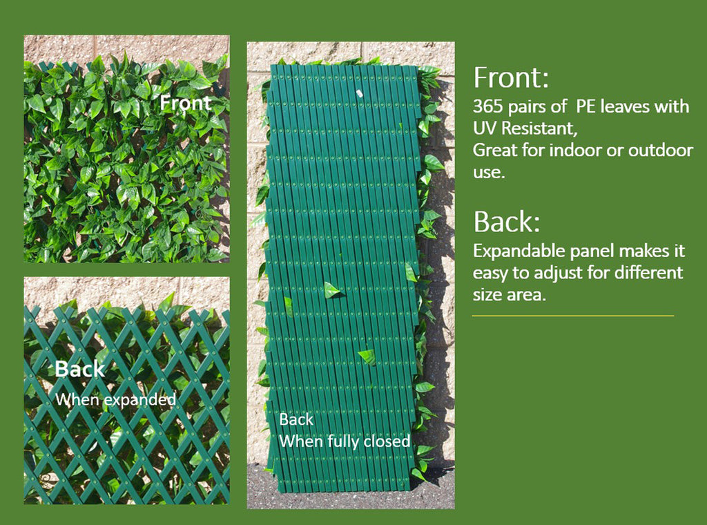Artificial Pothos Leaf Expandable Privacy Screen